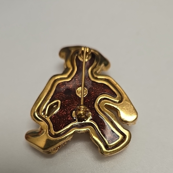 Swarovski Gold Crystal Teddy Bear Pin - Picture 3 of 5